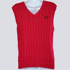 Chaps Boys Red Cable Knit Sweater Vest